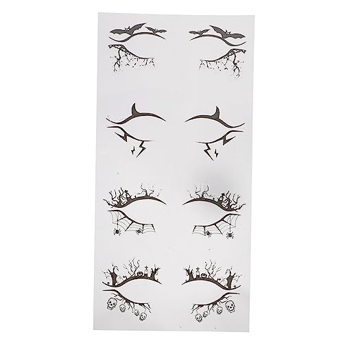 UKCOCO 4 Paare Halloween Augen Make Up Sticker Fledermaus Spinne Design Temporäre Lidschatten Eyeliner Aufkleber Festival für Mädchen Party Deko von UKCOCO