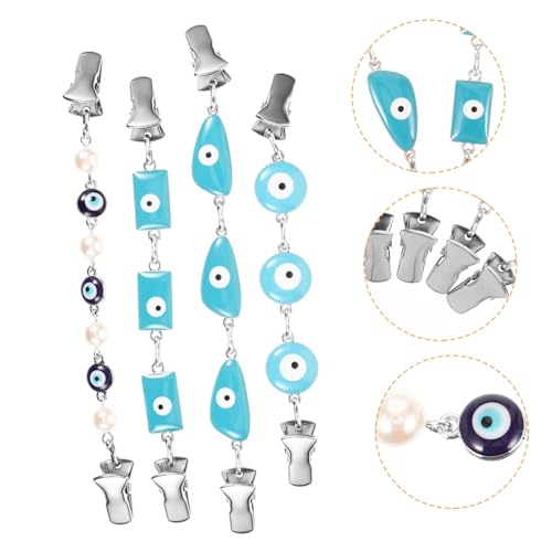 UKCOCO 4 Stck Teiliges Evil Eye Strickjacken Clips aus Metall Pullover Clips und Schalhalter Vielseitige Kleidungsclips für Damen Eleganter Cardigan für Schals Blusen und Kleider von UKCOCO