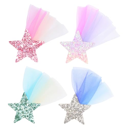 UKCOCO 4 Stck Teiliges Set Glitzernde Meteor Haarspangen Dekorative und Niedliche Haarklammern für Mädchen Sicherer Accessoires für Verschiedene Anlässe von UKCOCO