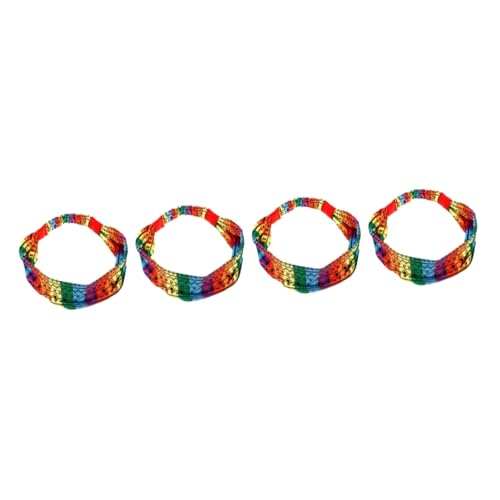 UKCOCO 4 Stück Regenbogen-Sport-Stirnband Schweiß Fitnessstudio Trainieren wickeln strecken haarband hair-band headband sport sportliches stirnband damen Stirnband elastisch Baumwolle von UKCOCO