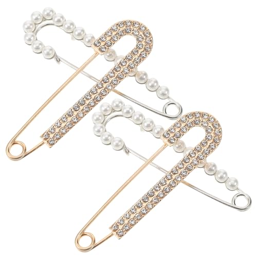 UKCOCO 4 Stück Teiliges Broschen Damen Sicherheitsnadeln Strickjacken Schließe aus Leichtem Legierungsmetall Perlen und Strassdesign Stabiler Halt für Pullover Schals Kleider und Kostüme von UKCOCO