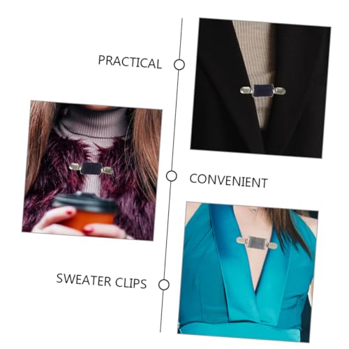 UKCOCO 4 Stück Teiliges Elastische Strickjacken Clips Legierung Vintage Pullover Verschlüsse Verstellbare Kragenspangen für Damen Geeignet für Cardigans Kleider Schals Alltag und von UKCOCO