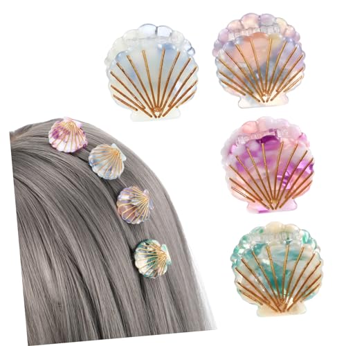 UKCOCO 4 Stück Teiliges Kleine Bunte Claw Clips Haarklammern aus Acetat für Dünnes und Dickes Haar Rutschfeste Süße Haarschmuck Haarklammern für Damen und Mädchen Vielseitig und Modisch von UKCOCO