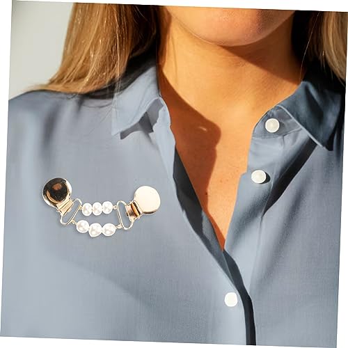 UKCOCO 4 Stück Teiliges Perlen Cardigan Clips aus Legierung Rutschfeste Pullover und Schalhalter für Damen Vielseitige Broschen für Strickjacken Schals Kleider und Outfits von UKCOCO