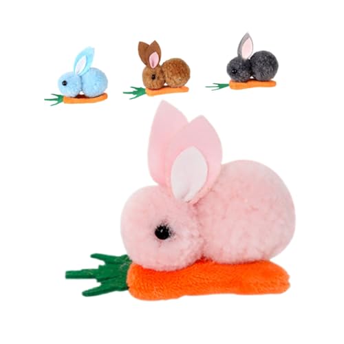 UKCOCO 4 Stück Teiliges Plüsch Haarspangen mit Hasen und Karottenmotiv Kleine Haarschmuck für Frauen Weiche Langlebige Clips für Festliche Partys und Vielseitige Outfits von UKCOCO