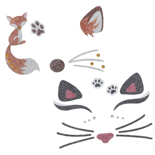 UKCOCO 4 Stück Tiergesichtsaufkleber Gesichtsaufkleber Für Frauen Süße Gesichts Make Up Aufkleber Acryl von UKCOCO