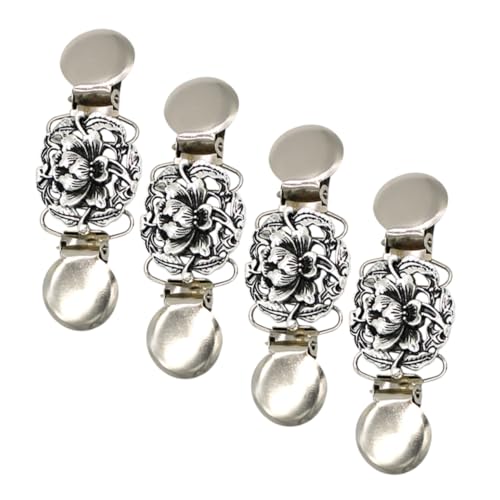 UKCOCO 4 Stück Vintage Blumenschal Clips Damen Retro Cardigan Verschluss Elegant Floral Stilvoll Für Schals Mäntel Pullover Vielseitig Einsetzbar Und Robust von UKCOCO