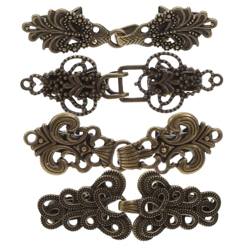 UKCOCO 4 Stück Vintage Cardigan Clip Teilig Robuste Broschen Pins mit Hohlem Wolkenmuster Antike Bronze Strickjacken Clips für Pullover Hemd und Kragen Eleganter Schmuck für Damen von UKCOCO