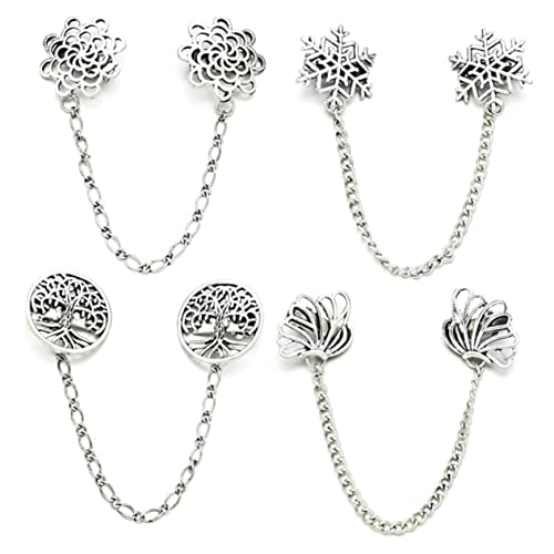 UKCOCO 4 Stück Vintage Collar Brooch Teilig Pullover Ketten Clips aus Hochwertiger Langlebig Vielseitig Einsetzbar für Blusen Mäntel Cardigans und Kleider Elegant für Alltag und von UKCOCO