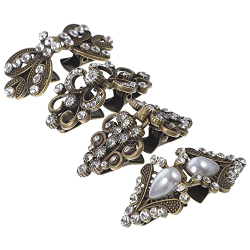 UKCOCO 4 Stück Vintage Strass Sweater Clips aus Legierung Kragen und Schalclips für Damen Dekorative Cardigan und Pullover Broschen Vielseitig für Shirt Kleid Umhang Geeignet von UKCOCO