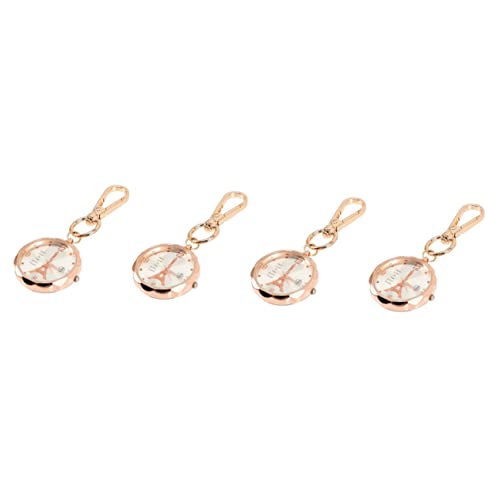 UKCOCO 4 Stück Brustuhr Schlüsselanhänger Ansehen Digitaluhren Für Damen Ärzte Modeuhren Für Damen Taschenuhr Ansteckuhr Leuchtend Glas Stethoskop Männer Und Frauen von UKCOCO