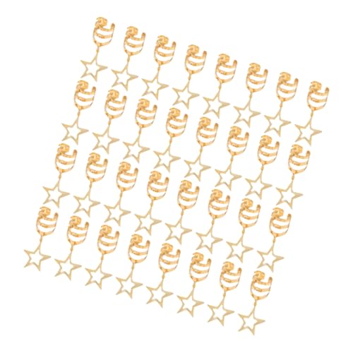 UKCOCO 40 Stück Hohle Fünfzackige Stern Haarzöpfe Haarschmuck Manschetten Metalllegierung Perlen Dreadlock Zöpfe Anhänger Clip Für Mädchen Zubehör Golden von UKCOCO
