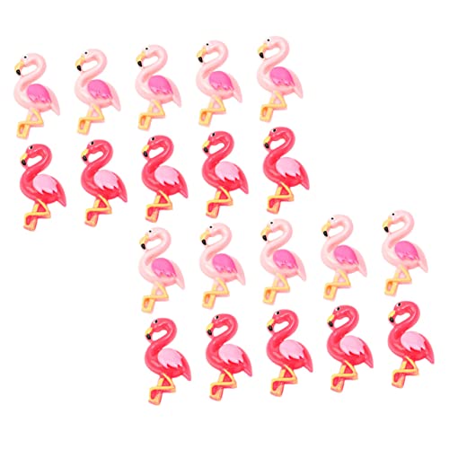 UKCOCO 40st Flamingo-zubehör Hawaiianische Dekorationen Bastelzubehör Selber Machen Miniatur-flamingo-modell Hausgemachte Ornamente Flamingo-gastgeschenke Handdekor Harz Charme Knopf von UKCOCO