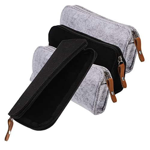 UKCOCO 4stücke Filz-federmäppchen Mit Reißverschluss Federmäppchen Für Schüler Tragbares Aufbewahrungstasche Praktische Bleistift Tasche Großes Fassungsvermögen Für Stifte Und von UKCOCO