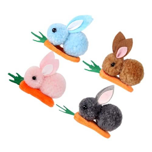 UKCOCO 4stücke Süße Plüsch-haar-accessoires Kaninchen Karotte Haarspangen Flauschige Damen Kopfschmuck Frühlings-haar-accessoires Entzückende von UKCOCO