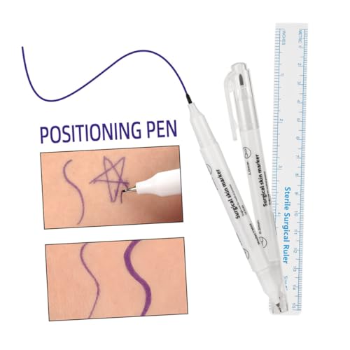 UKCOCO 5 Sätze Teiliges Augenbrauen Positionierung Stifte mit Feiner Spitze und Breiter Spitze Papier Augenbrauenlineal Langlebige Tattoo Mapping Marker für Präzises Microblading Make Up von UKCOCO