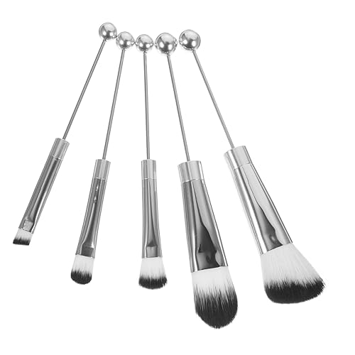 UKCOCO 5 Stück Teiliges Make Up Pinselset mit Metallgriff und Dichte Borsten Vielseitig Einsetzbar für Lidschatten und Concealer Leicht und Handlich Geeignet für Damen und Professionelle von UKCOCO