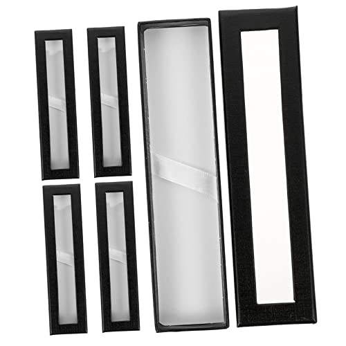 UKCOCO 5 Stück Teiliges Papier Federmäppchen mit Transparentem Sichtfenster Multifunktionale Stiftebox Robustem Karton Praktische Geschenkverpackung für Kugelschreiber und UKCOCO 5 Stück Teiliges Papier Federmäppchen mit Transparentem Sichtfenster Multifunktionale Stiftebox Robustem Karton Praktische Geschenkverpackung für Kugelschreiber und von UKCOCO