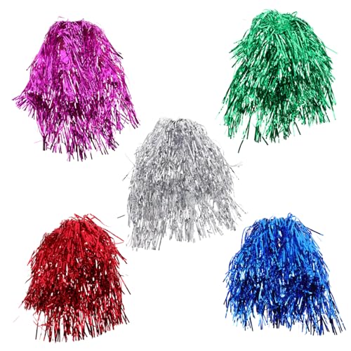 UKCOCO 5 Stück Teiliges Pet Lametta Perücken Bunt Glänzend Langlebig Weich für Fasching Cheerleader Party Cosplay Karneval Halloween Zubehör von UKCOCO
