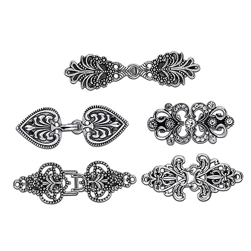 UKCOCO 5 Stück Teiliges Vintage Cardigan Clips Retro Strickjacken Broschen mit Kristallverzierung Vielseitige Schal und Kragenklammern für Damen Elegant für Pullover Kleider Hemden Party von UKCOCO