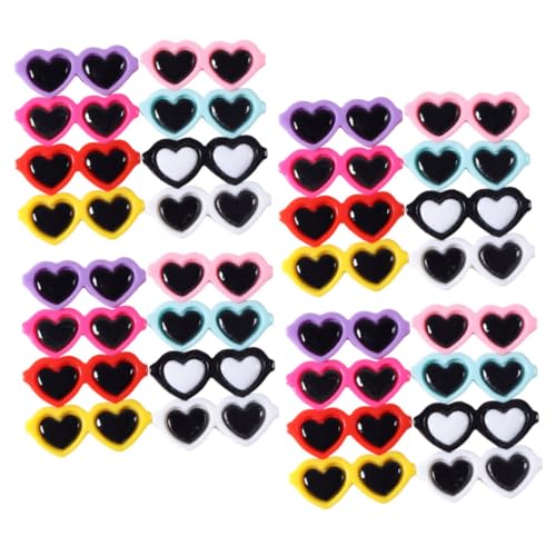 UKCOCO 50 Stück Liebe Mini-sonnenbrillen Handyhülle Selber Machen Bunte Mini-sonnenbrille Telefonschalenverzierungen Handyhüllenverzierung Diy Haarspangen Charms Patch Anhänger Plastik von UKCOCO