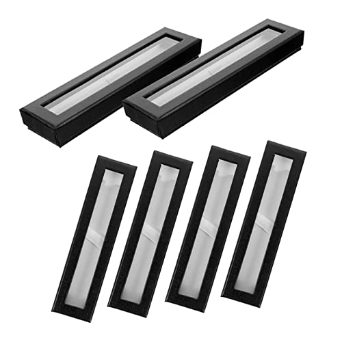 UKCOCO 6 Stück Transparente Stiftebox aus Premium Papier Leichte und Robuste Aufbewahrungsbox mit Sichtfenster als Geschenkbox für Füller Kugelschreiber und Schreibutensilien Praktischer von UKCOCO