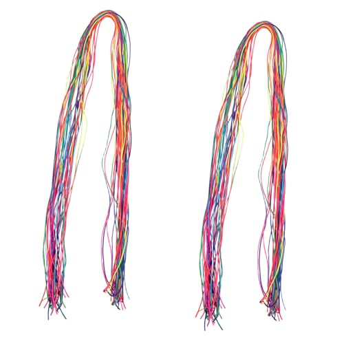 UKCOCO 64stücke Bunte Flecht-schnur Regenbogen-haarzöpfe Diy-pferdeschwanz Haarseilband Verschiedene Haargummis Afrikanisches Haar-styling-zubehör Für Frauen Und Mädchen von UKCOCO