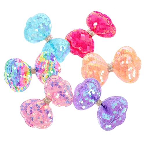 UKCOCO 6stücke Haarspangen Mit Schleife Für Mädchen Dekorative Haarspangen Mit Pailletten-schleife Haarschmuck Für Kleine Mädchen Süße Für Babymädchen von UKCOCO