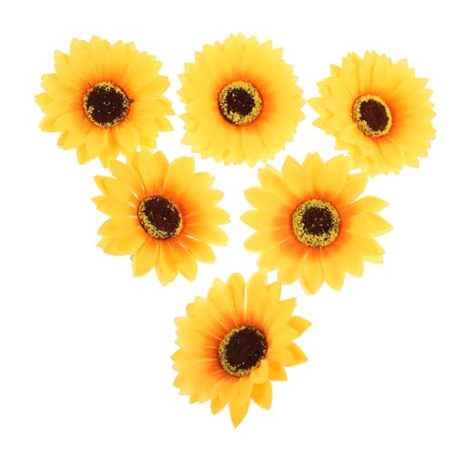 UKCOCO 6stücke Sonnenblumen Haarspangen Für Frauen Und Mädchen Künstliche Blumen Haarnadeln Mit Krokodilklemme Für Strandurlaub Hochzeit Und Party Floraler Kopfschmuck von UKCOCO