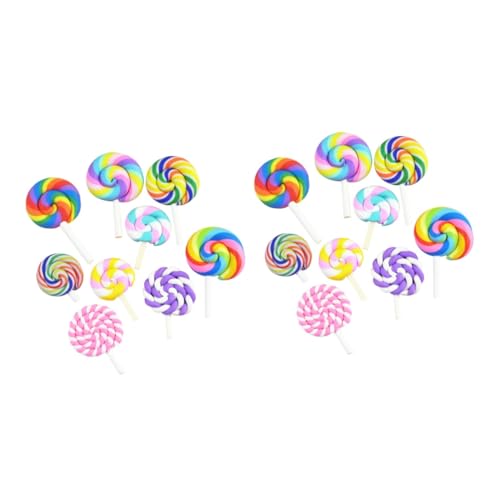 UKCOCO 72 Stk Süßigkeiten Anhänger aus Lollipop-Modell Verzierungen Schmuck Geschenk für Kinder Ton selbstgemachter Lutscher Lutscher-Dekorationen Charme Ohrringe Armband Eltern-Kind von UKCOCO