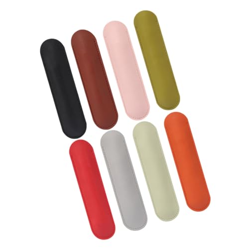 UKCOCO 8 Stück Teiliges Kleine Stift Schutzhüllen aus PU Leichte Langlebige und Geruchsfreie Federmäppchen als Schützt Füllfederhalter und Kugelschreiber Unterwegs Farblich Gemischt von UKCOCO