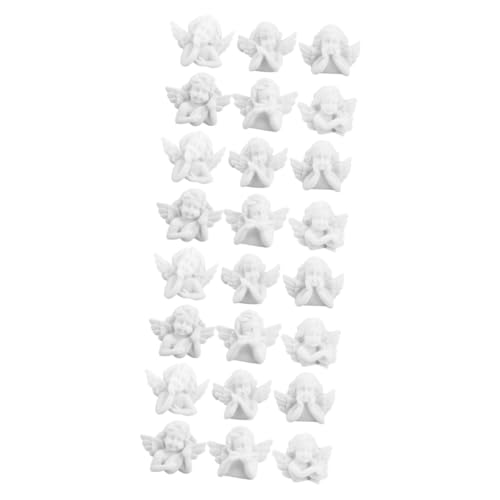 UKCOCO 80 Stk Diy Zubehör Harz-engel-skulptur Mini-harzfiguren Flatback-perlen Basteln Mini-dekor Verzierungen Ornamente Garten Engel Figur Desktop-dekor Weihnachten Weiß Notwendigkeit 3d von UKCOCO