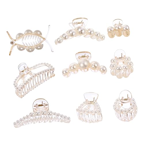 UKCOCO 8Stücke Perlen Haarklammern Rutschfeste Haarspangen aus Kunststoff Haarschmuck Zubehör für Damen Vielseitige für Haartyp von UKCOCO