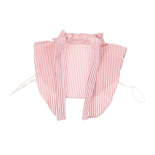 UKCOCO Abnehmbarer Damen Krageneinsatz mit Streifen Fake Collar Halbshirt für Blusen Neck Pullover Cardigans Vielseitiger Modischer Einsatz für Alltag und Soziale Anlässe Rosa von UKCOCO