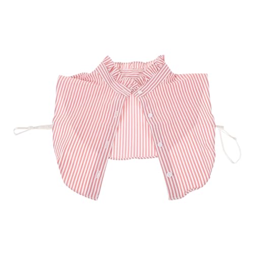 UKCOCO Abnehmbarer Damen Krageneinsatz mit Streifen Falscher Hemdkragen aus Weichem Material Vielseitiger Blusenkragen für Pullover Strickjacken und Neck Cardigans Modischer Halbes Hemd von UKCOCO