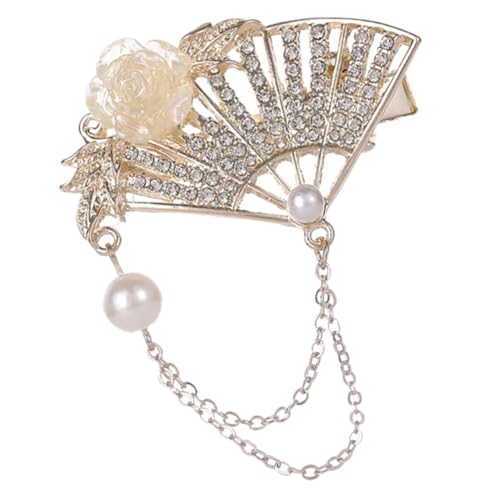 UKCOCO Antike Chinesische Haarklammer Fächerform mit Tasseln Eleganter Haarschmuck Damen für Hanfu Hochzeit Party Vielseitiger Haarclip für Langes und Dickes Haar von UKCOCO