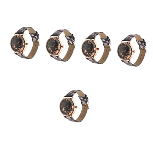 UKCOCO 5st Anschauen Hautfreundliche Uhr Quarzuhren Für Mädchen Uhr Für Schwarze Blumenuhr Exquisite Uhrenverzierung Schauen Zu Beobachten Frauen-Armband-dekor Legierung Empfindlich Damen von UKCOCO