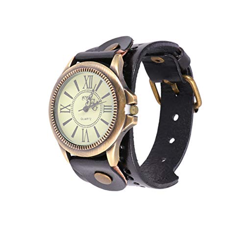 UKCOCO Frauen Armbänder Armbanduhr Vintage Quarz Uhren Vintage R?mische Literale Armbanduhr mit Lederband Casual Quarz Armbanduhr Für Frau () Herrenuhren Mann Beobachten von UKCOCO