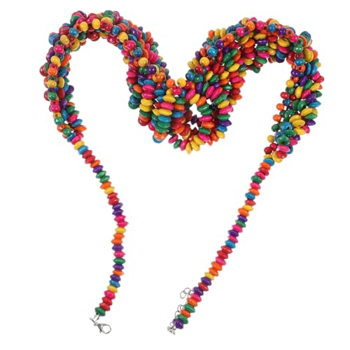 UKCOCO Boho Ethnic Halskette Damen Verstellbar Bunte Holzperlen Anhänger Schmuck Mode Accessoire von UKCOCO