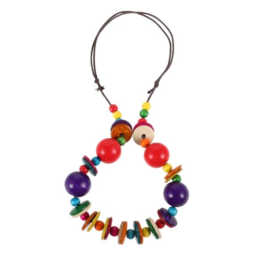 UKCOCO Boho Halskette Damen aus Kokosschale Handgefertigte Leichte Statement Kette Langlebig und Hautfreundlich Lange Perlenkette für Alltag Strand und Sommermode von UKCOCO