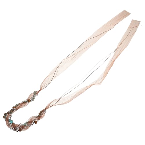 UKCOCO Boho Taillenkette und Haarband Damen Retro Mesh Gürtel mit Perlen Ethno Stil Vintage Gürtel für Kleider Festival Hippie Accessoire von UKCOCO