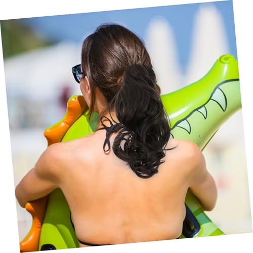 UKCOCO Braune Ponytail Extension mit Bindeband Gewellte Kurze Lockige Haarverlängerung Einfach zu Befestigen Stabiler Eleganter Hoher Pferdeschwanz für Damen von UKCOCO