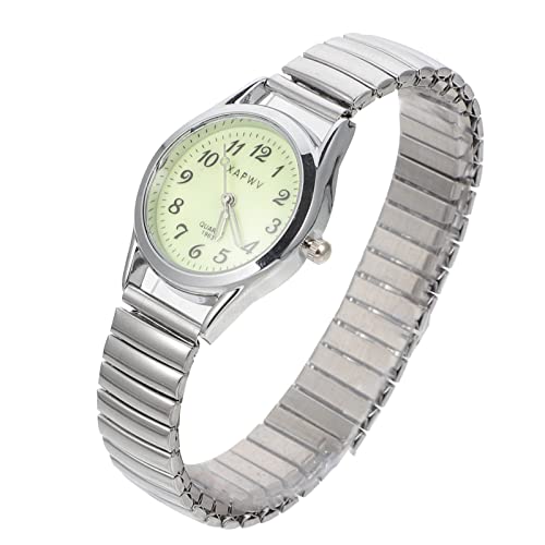 UKCOCO Digitaluhr, lässig, leuchtend, Kristall, leuchtend, Armband, elastisch, für ältere Damen, Mädchen, 9. 5 x 4 C, silber, 9.5X3CM, Fashion von UKCOCO