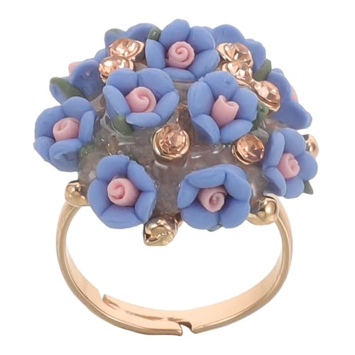 UKCOCO Blumenring Damen Keramikring Verstellbar Dekorativer Finger-schmuck Für Mädchen Einzigartiger Retro-stil Für Partys Und Geburtstage Als Für Jede Gelegenheit von UKCOCO