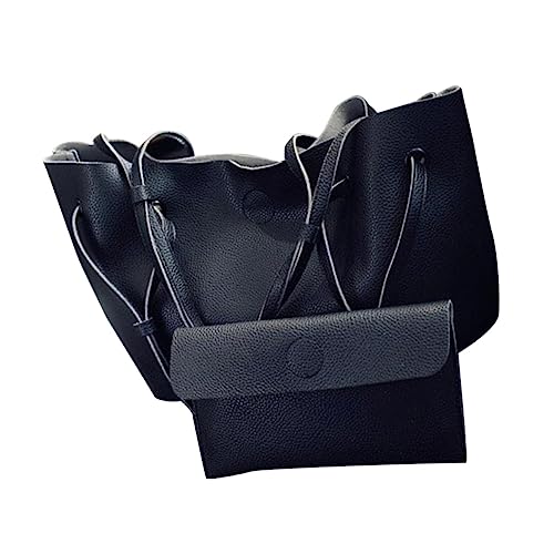 UKCOCO Damen Handtasche PU Große Tote Bag mit Kleiner Kosmetiktasche Retro Design Schwarz für Alltag und Formelle Anlässe Vielseitig und Zufällige Farbe Zufällige Farbe UKCOCO Damen Handtasche PU Große Tote Bag mit Kleiner Kosmetiktasche Retro Design Schwarz für Alltag und Formelle Anlässe Vielseitig und Zufällige Farbe Zufällige Farbe von UKCOCO