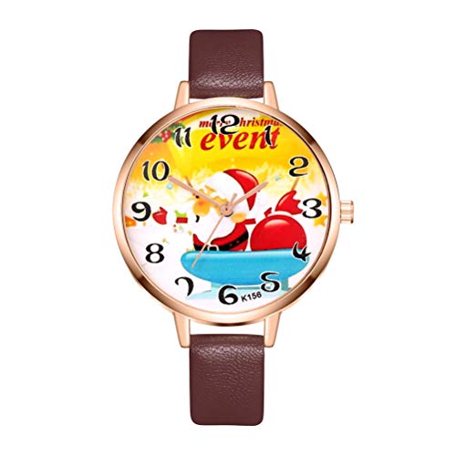 UKCOCO Damenuhr 1PC Quarzuhr Weihnachten Thema Weihnachtsmann Muster Armbanduhr mit Ledergürtel UKCOCO Damenuhr 1PC Quarzuhr Weihnachten Thema Weihnachtsmann Muster Armbanduhr mit Ledergürtel von UKCOCO