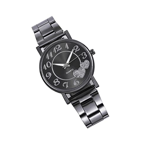 UKCOCO Modeuhr Damenuhr Arbeitsuhr Mechanische Uhr Geschenke Für Frauen Damengeschenke Damen Schmuck Uhr Modeuhren Für Damen Geschäftsgeschenk Schwarze Uhr Fräulein Glas Armband Anmut von UKCOCO