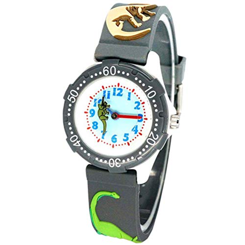 UKCOCO Dinosaurier-Muster Kinderuhr wasserdichte Quarzuhr Mit Cartoon-Design Und Verstellbarem Armband Für Jungen Und Mädchen Als Armbanduhr Für Alltag von UKCOCO
