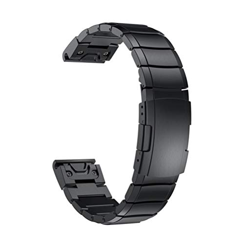 UKCOCO Wasserdichtes Uhrenarmband Edelstahl Armband smart Armband kompatibel für fenix5x (schwarz 20mm) Riemen von UKCOCO