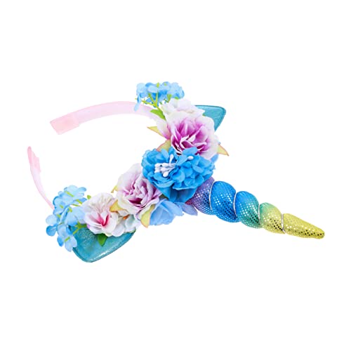 UKCOCO Einhorn Stirnband Glitzerndes Horn-stirnband Haarband Haarzubehör Stirnband Aus Horn Blumen Kopfbedeckungen Mädchenhaar Haargummis Für Mädchen Haarreifen Hochzeit Stoffblumen Braut von UKCOCO